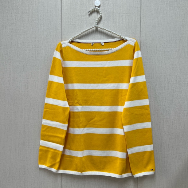 tommy hilfiger/汤米 to052（剪标款）黄白条纹毛衣 时尚嘻休闲