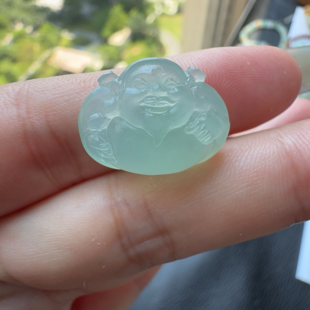 定制翡翠未镶嵌冰种财神