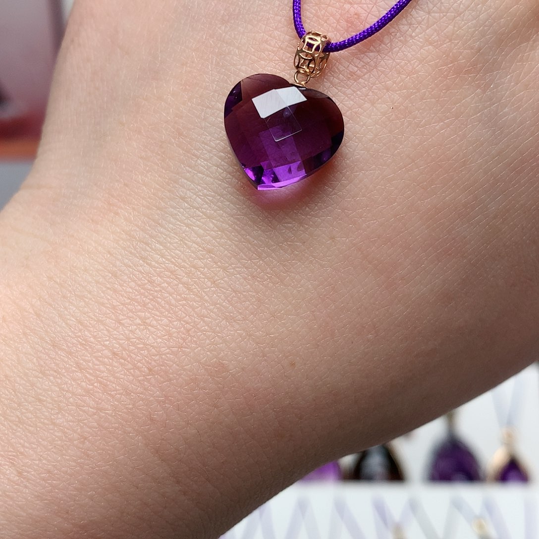 紫晶吊坠(赠链)18K金镶嵌孤品福利款
