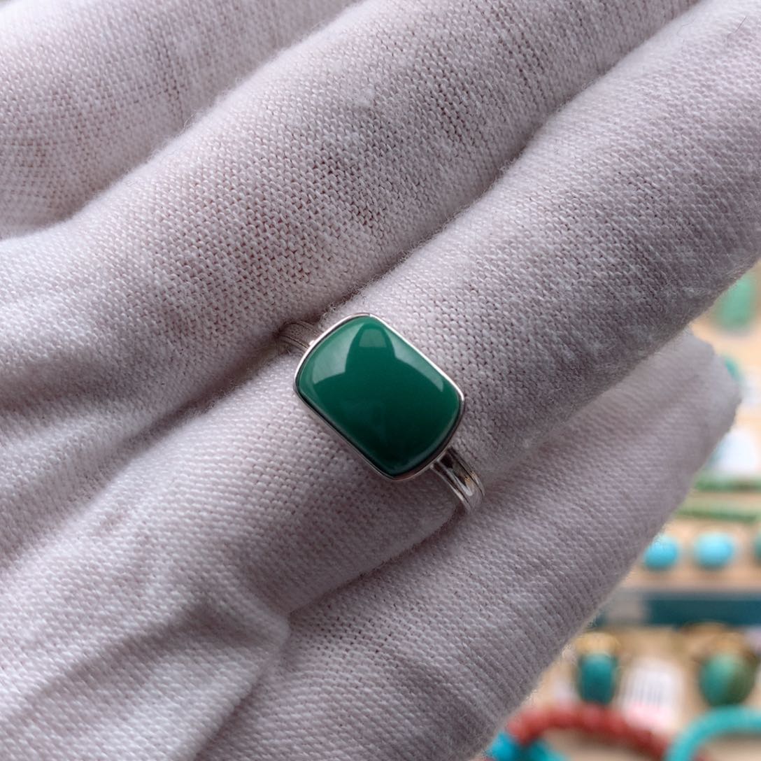 绿松石珠宝奇石银S925镶嵌