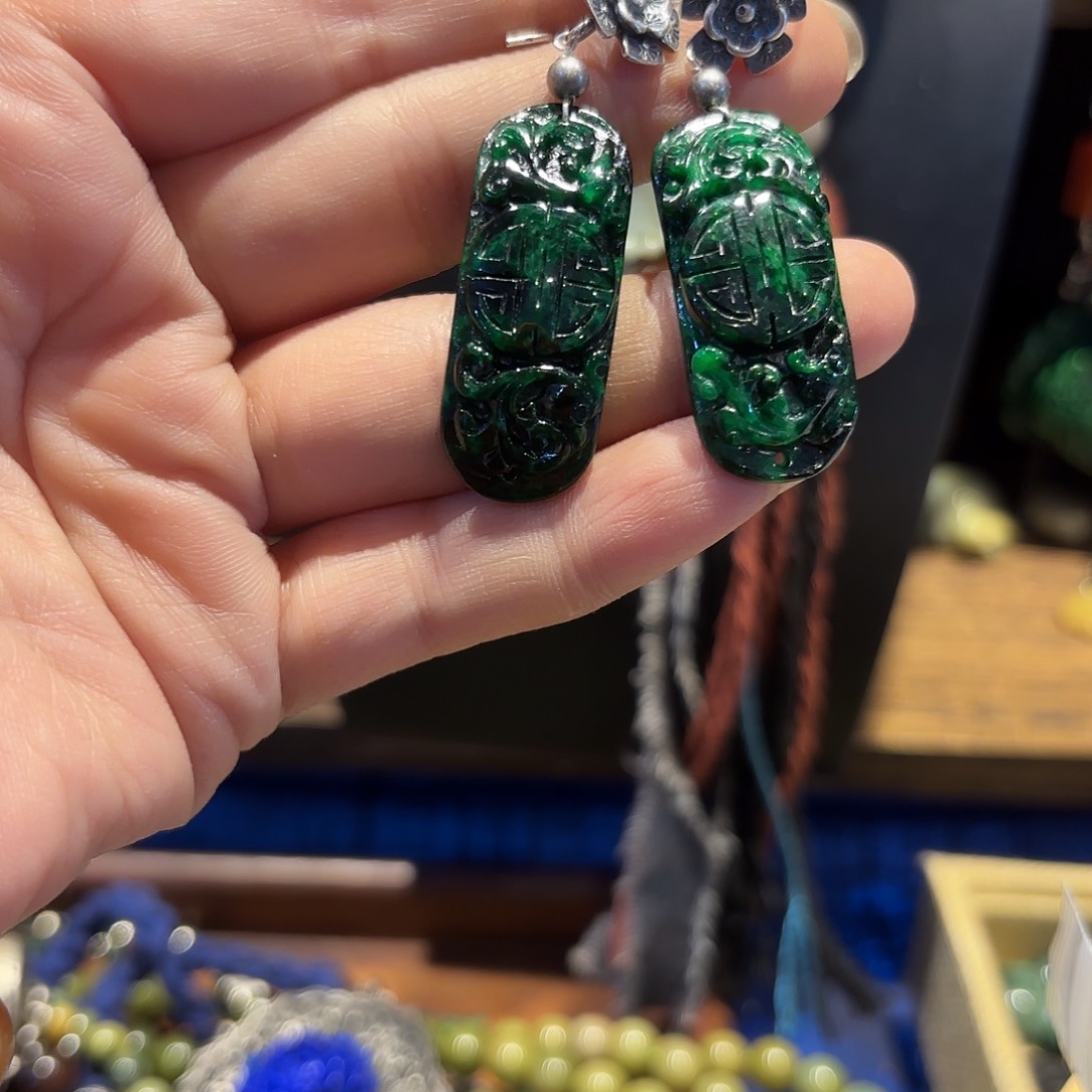 翡翠耳饰未镶嵌原创