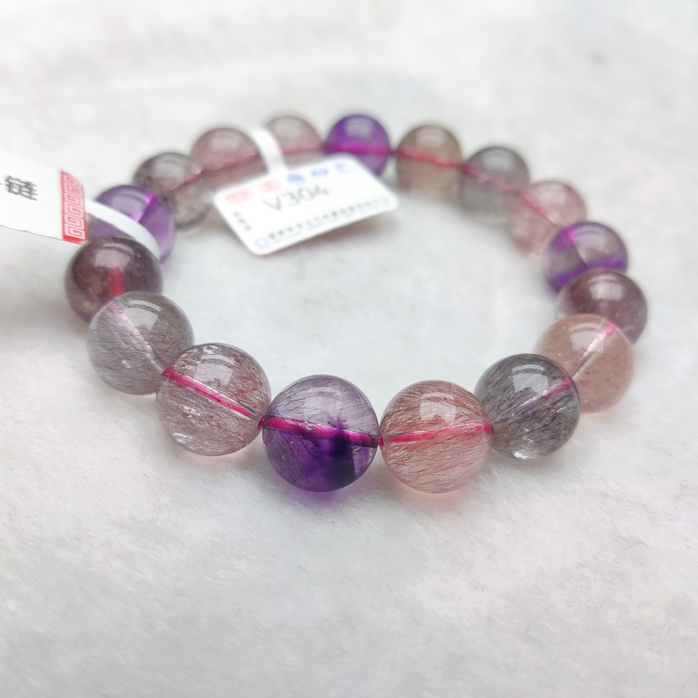 【阿波严选】天然水晶超七手链-V304