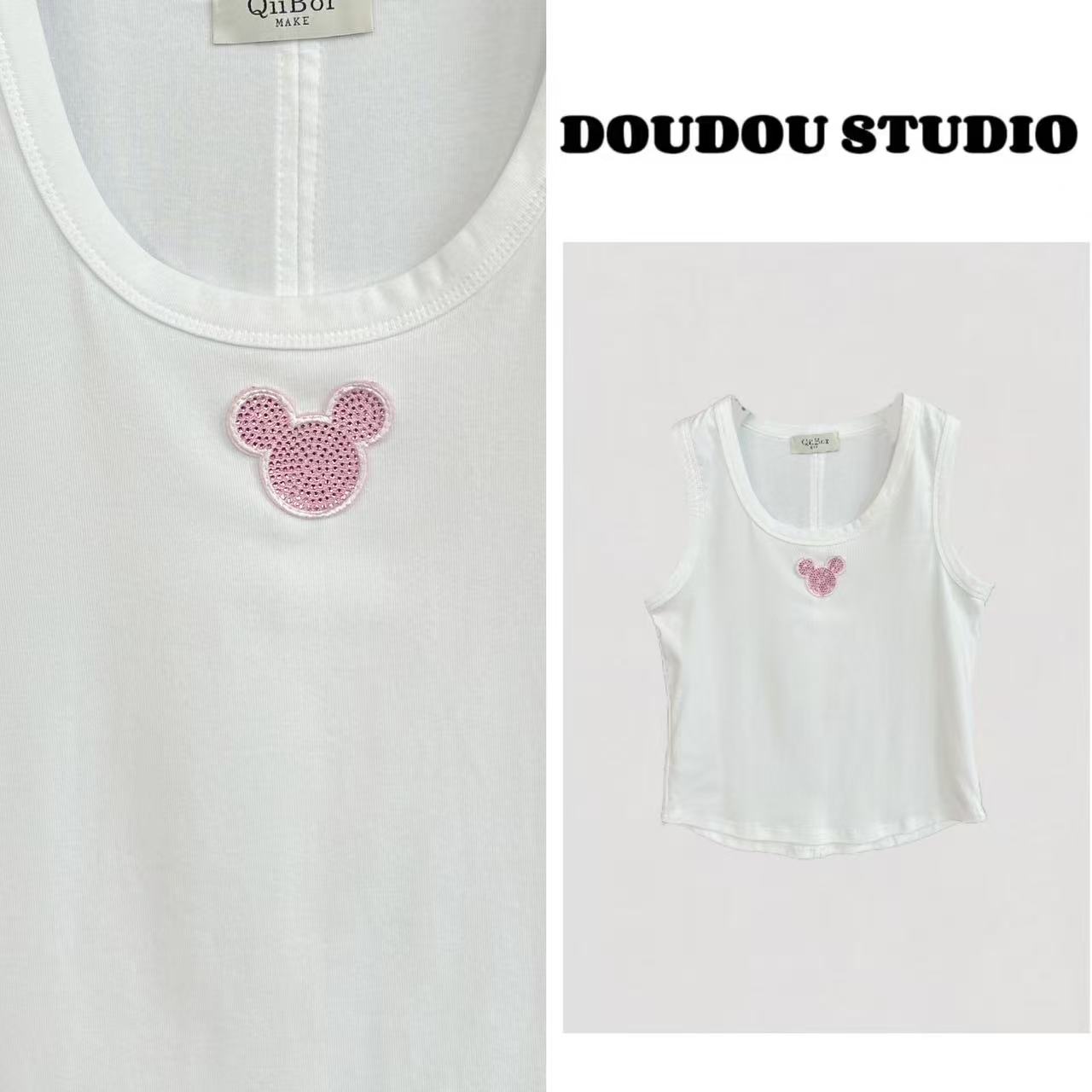 【兜兜】粉色米妮  秋季新款小串珠百搭背心 井7560A