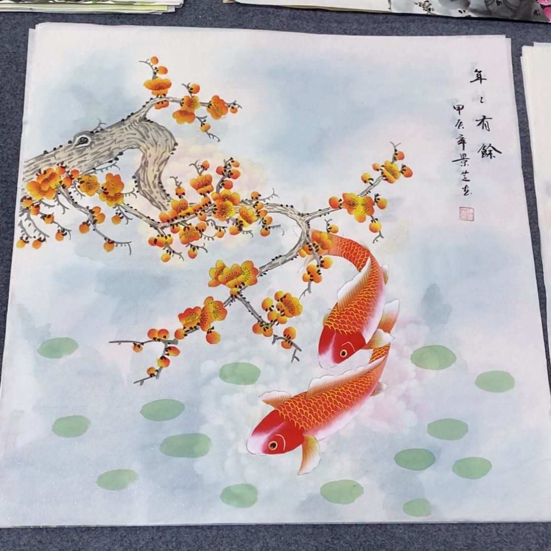 国画尺寸68✖️68工笔斗方手绘