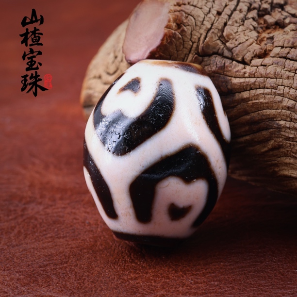 X004正宗台湾任晓攀大尺寸朱砂莲花达洛天珠玛瑙项链女款吊坠男士