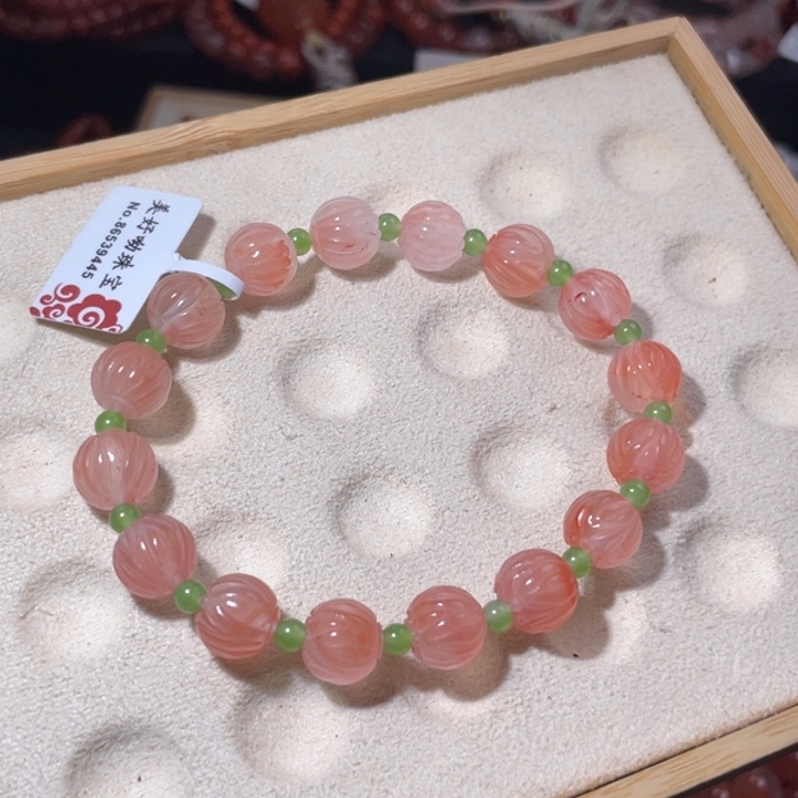 南红玛瑙未镶嵌10咪莲花雕刻珠2230