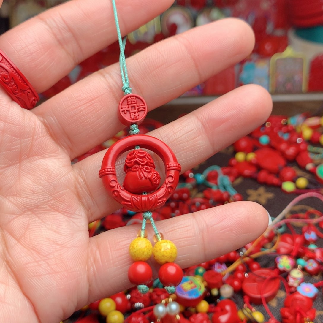 天然辰砂工艺品朱砂手机坠