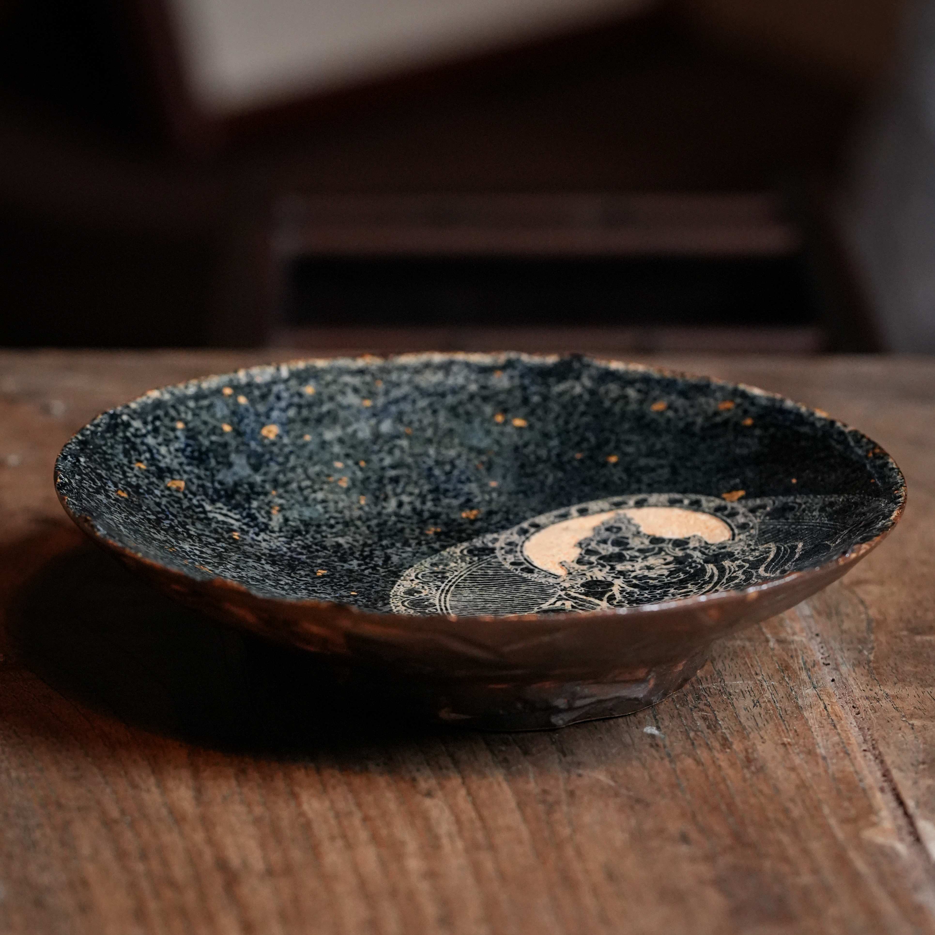 【喜器】黄财神干泡盘（Q6870）