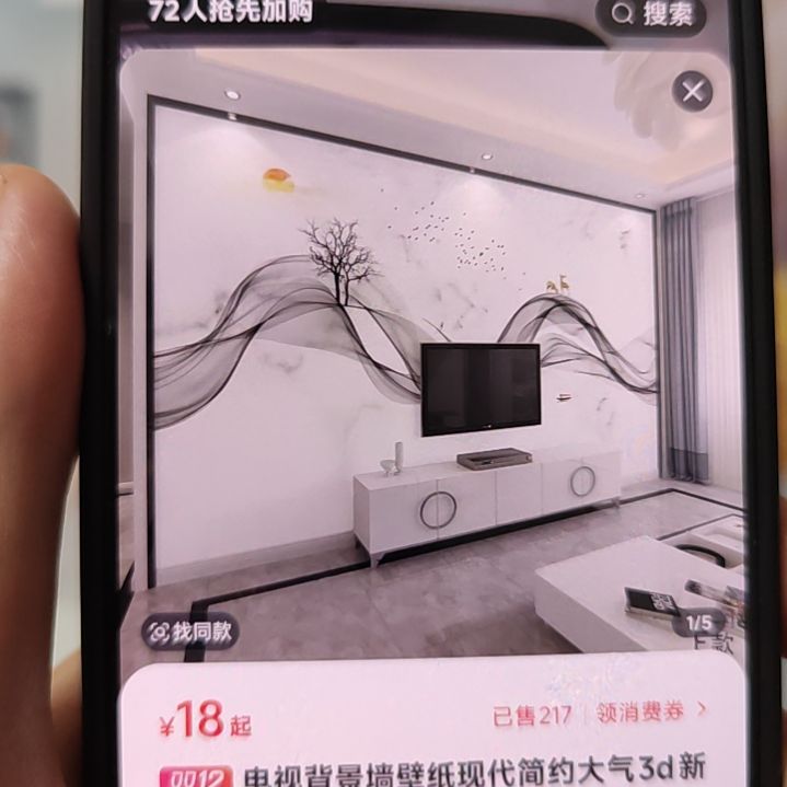 未***来客厅电视墙壁画壁布材质