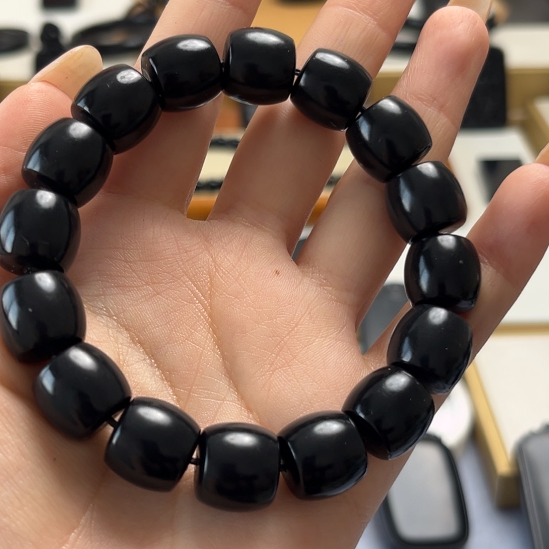 清***之和田玉（墨玉）未镶嵌颈饰卡14直