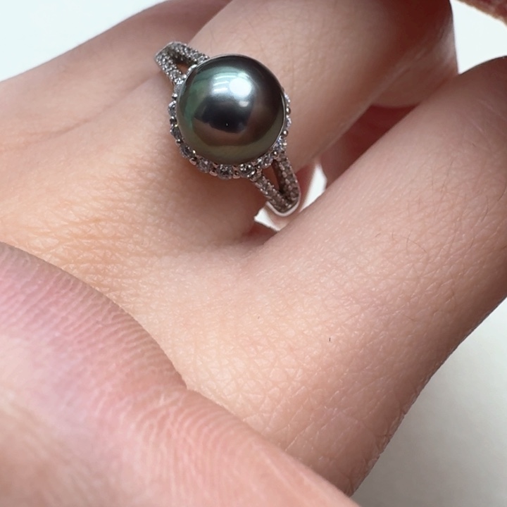 海水珍珠戒指银S925镶嵌