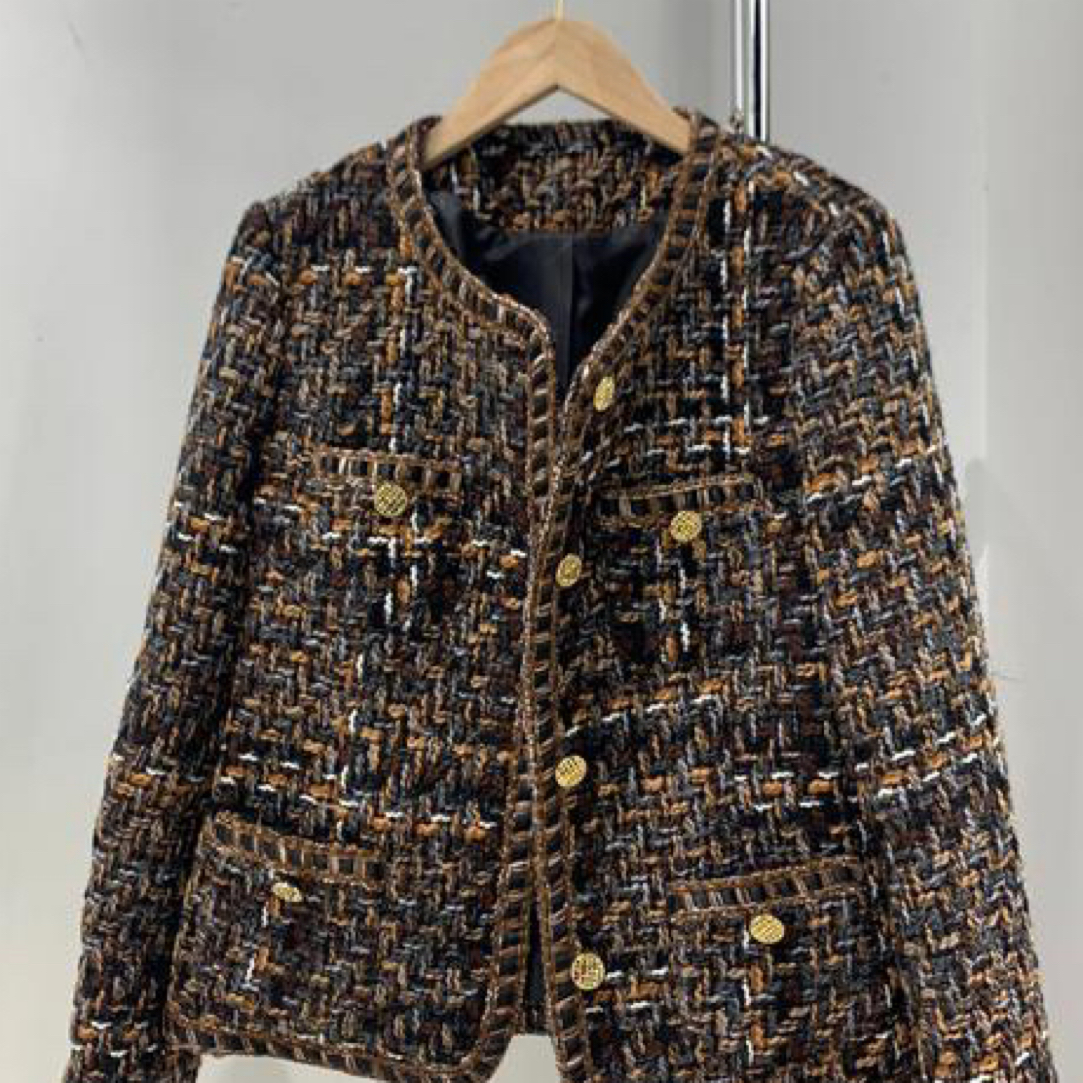 粉色法式名媛小香风春秋季短外套女气质开衫直播链接非图片