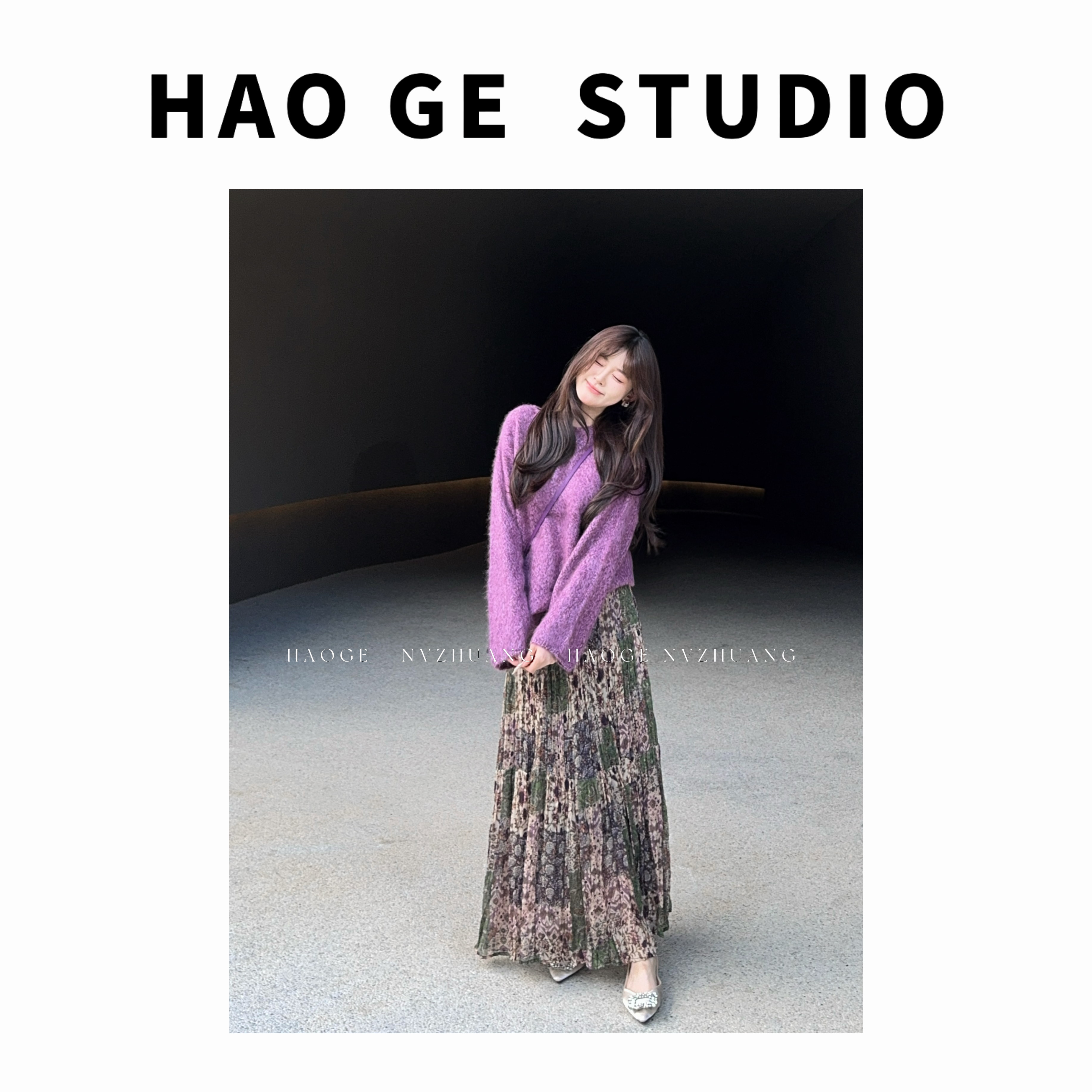 初·Chu●半身裙预HGQ5BSQ3045A气质时尚长款显瘦百搭温柔设计感
