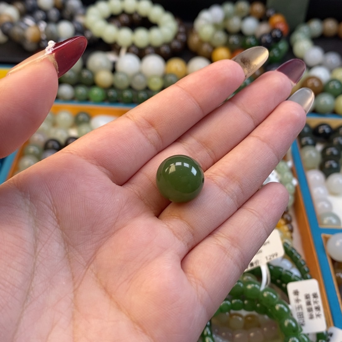 和田玉福利碧玉单珠未镶嵌z 14