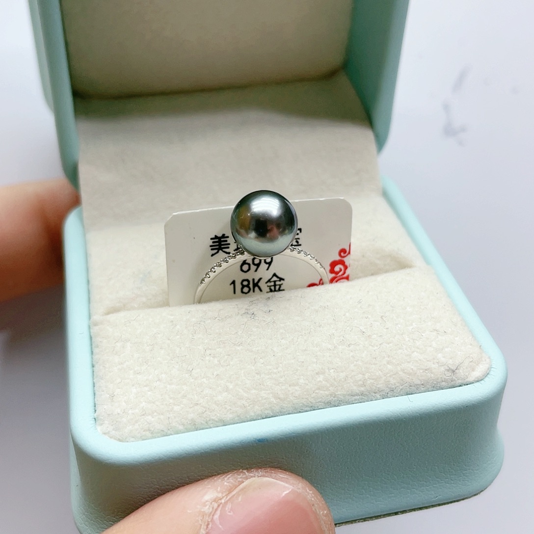 海水珍珠戒指18K金镶嵌