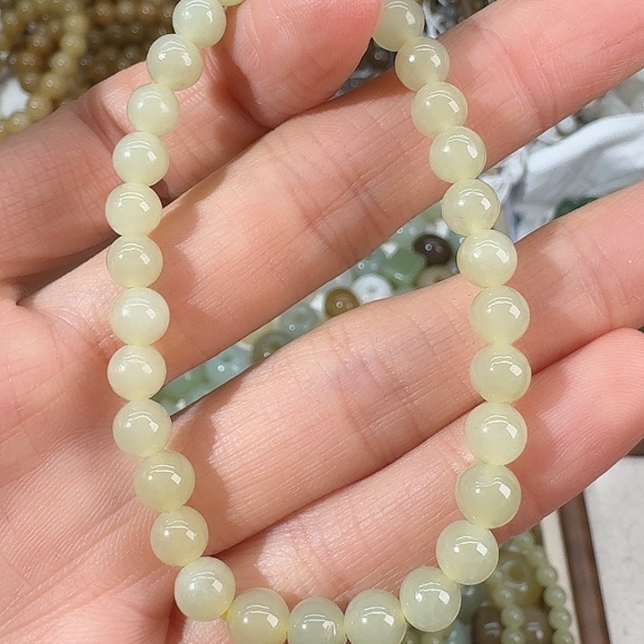 和田玉未镶嵌手链6mm