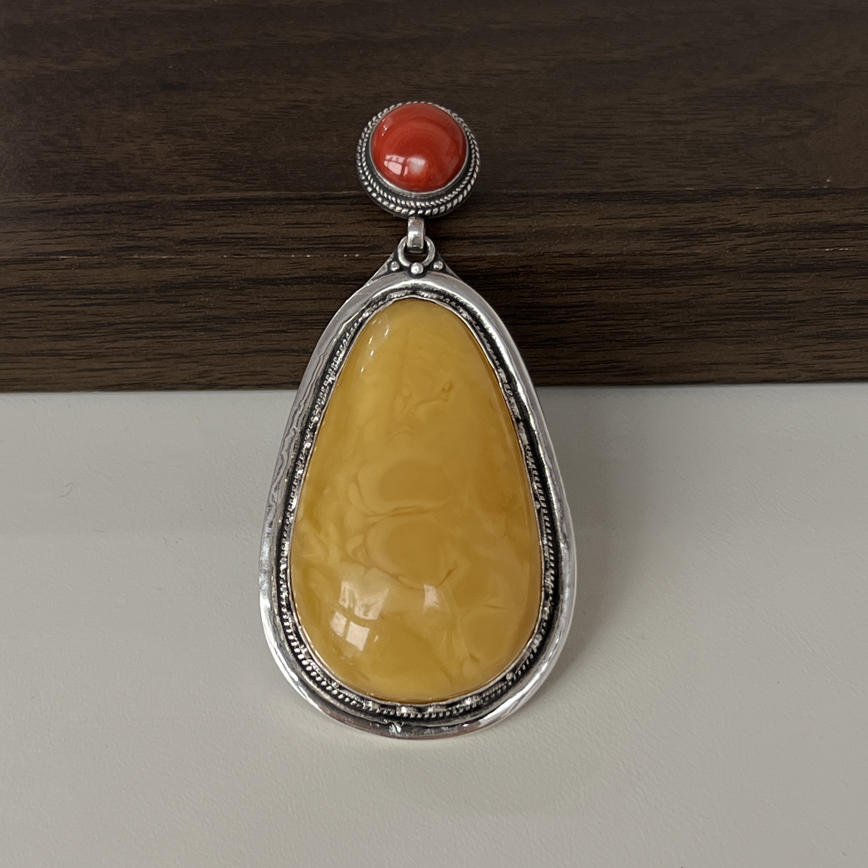 吊坠足银 时尚纯银旭日吊坠百搭蒙古民族风纯手工本年礼物3389