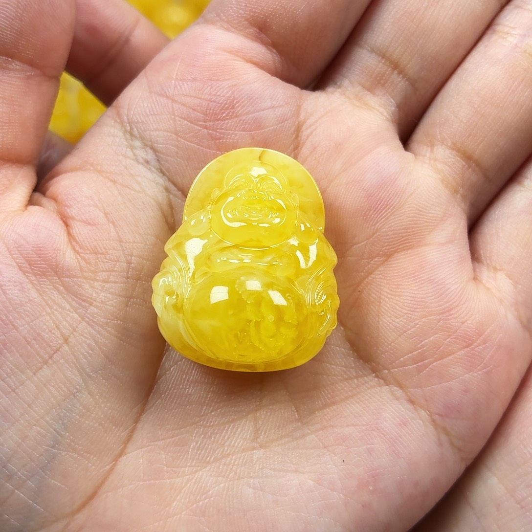 蜜蜡颈饰未镶嵌焦皮浓蜡妖花佛公