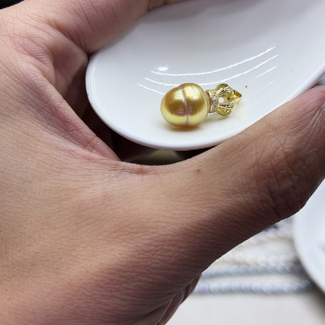 银S925镶嵌海水珍珠颈饰