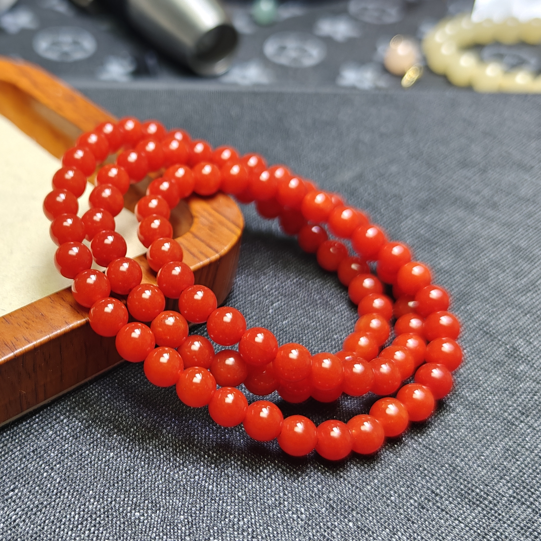 [停业清货]锦红色6m三圈手串--317-多样性发一