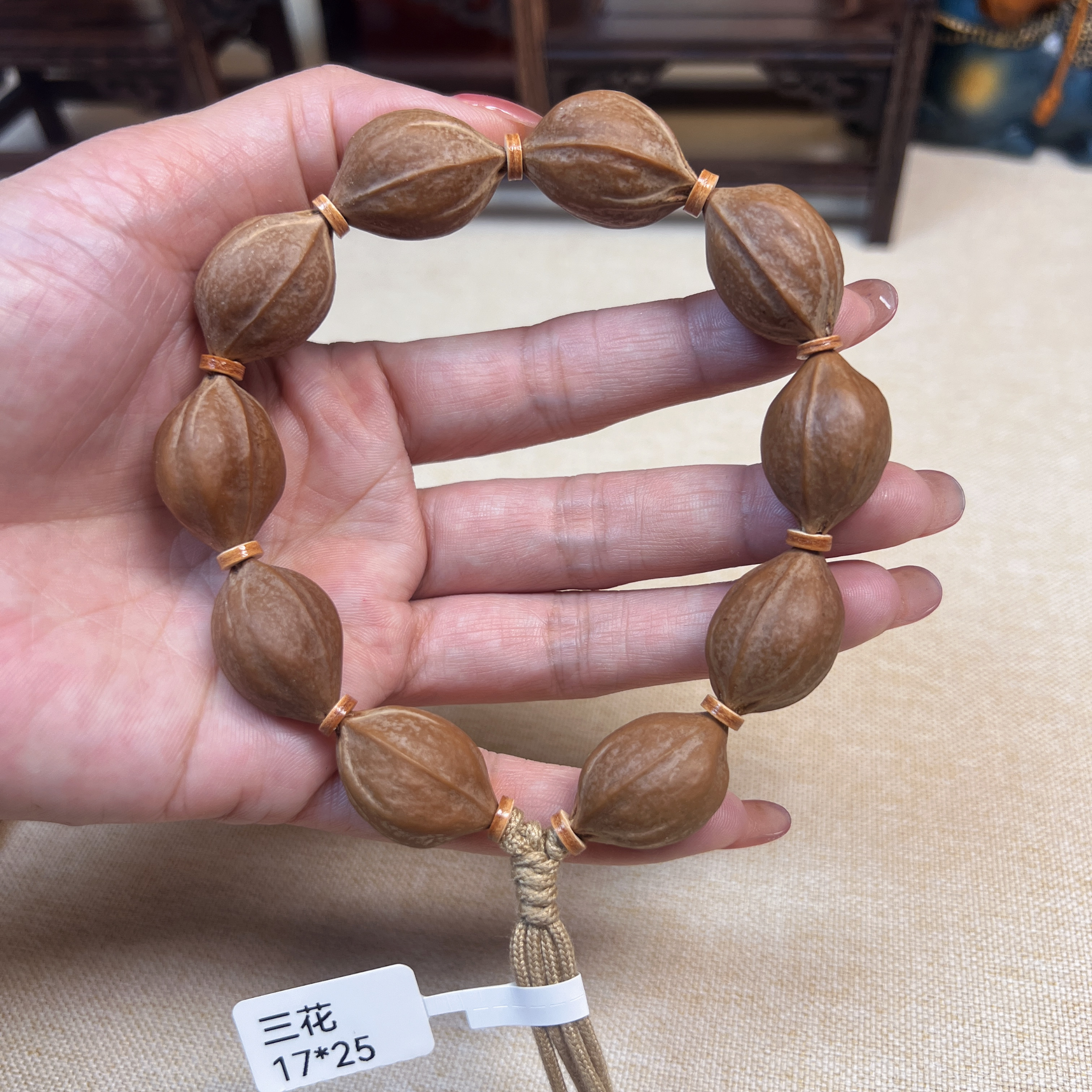 17*25梅林铁核原生态三花老树橄榄核小尺寸素串素核