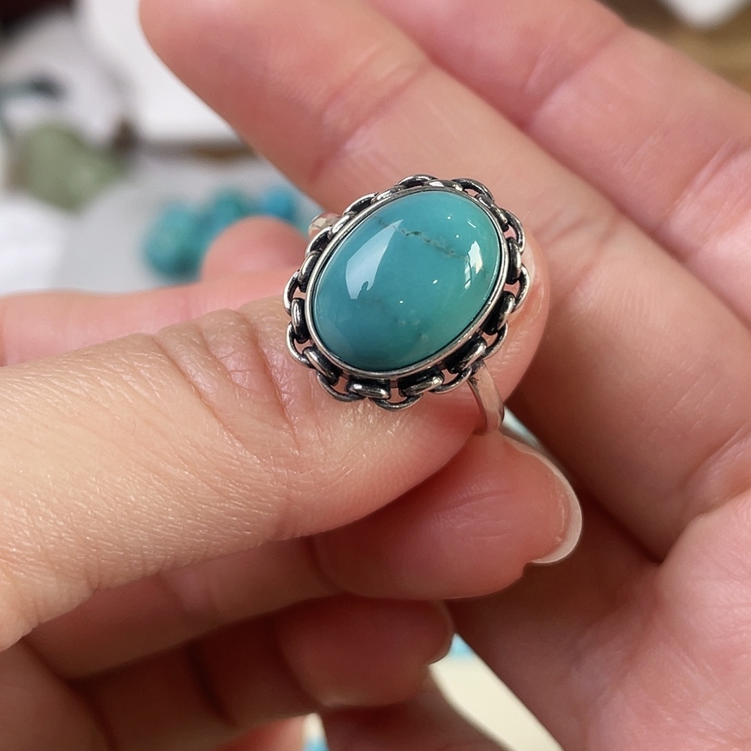 绿松石银S925镶嵌配饰