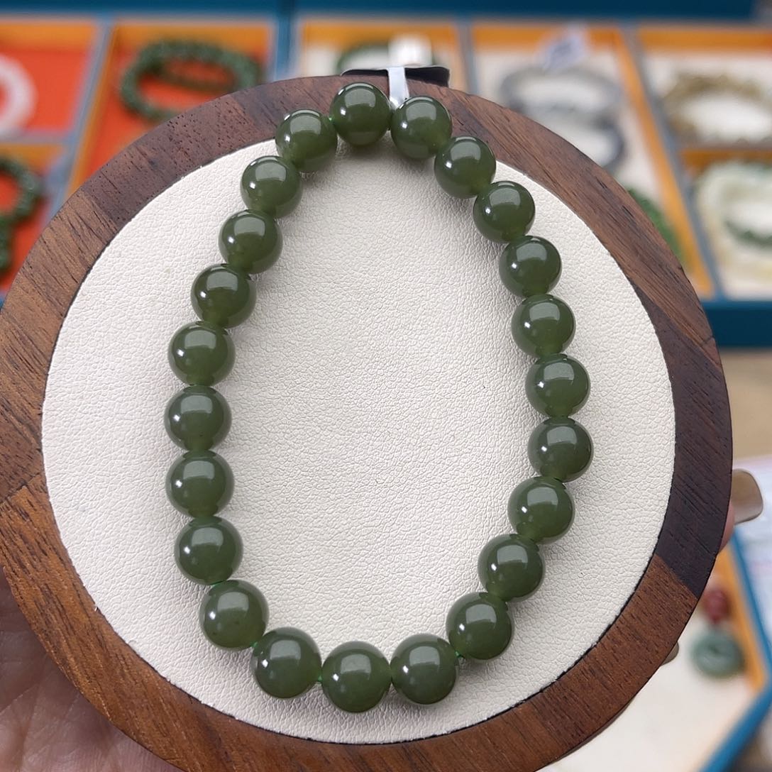 和田玉未镶嵌手串A19卡8