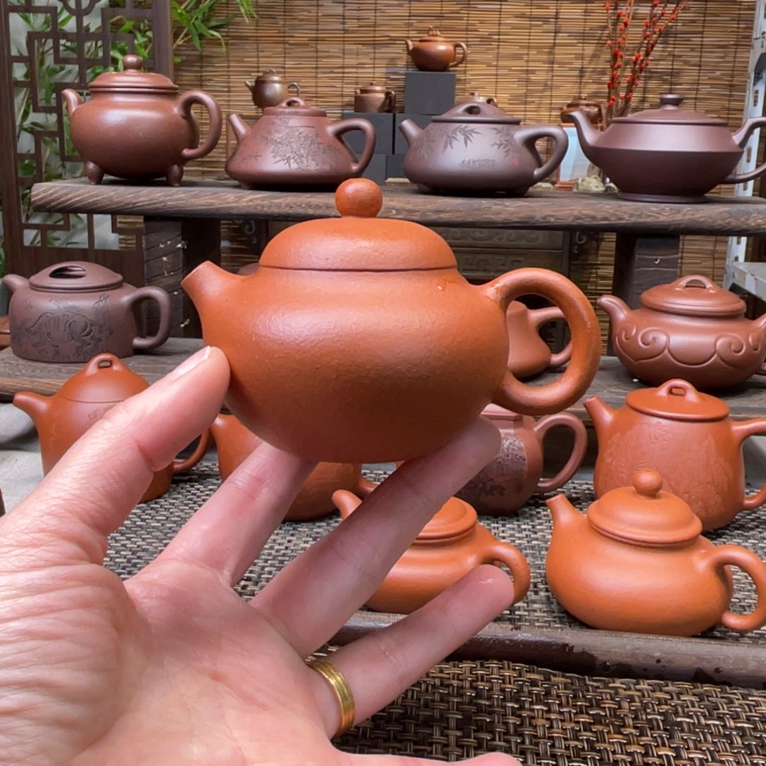 紫砂茶壶宜兴原矿紫砂手工制110