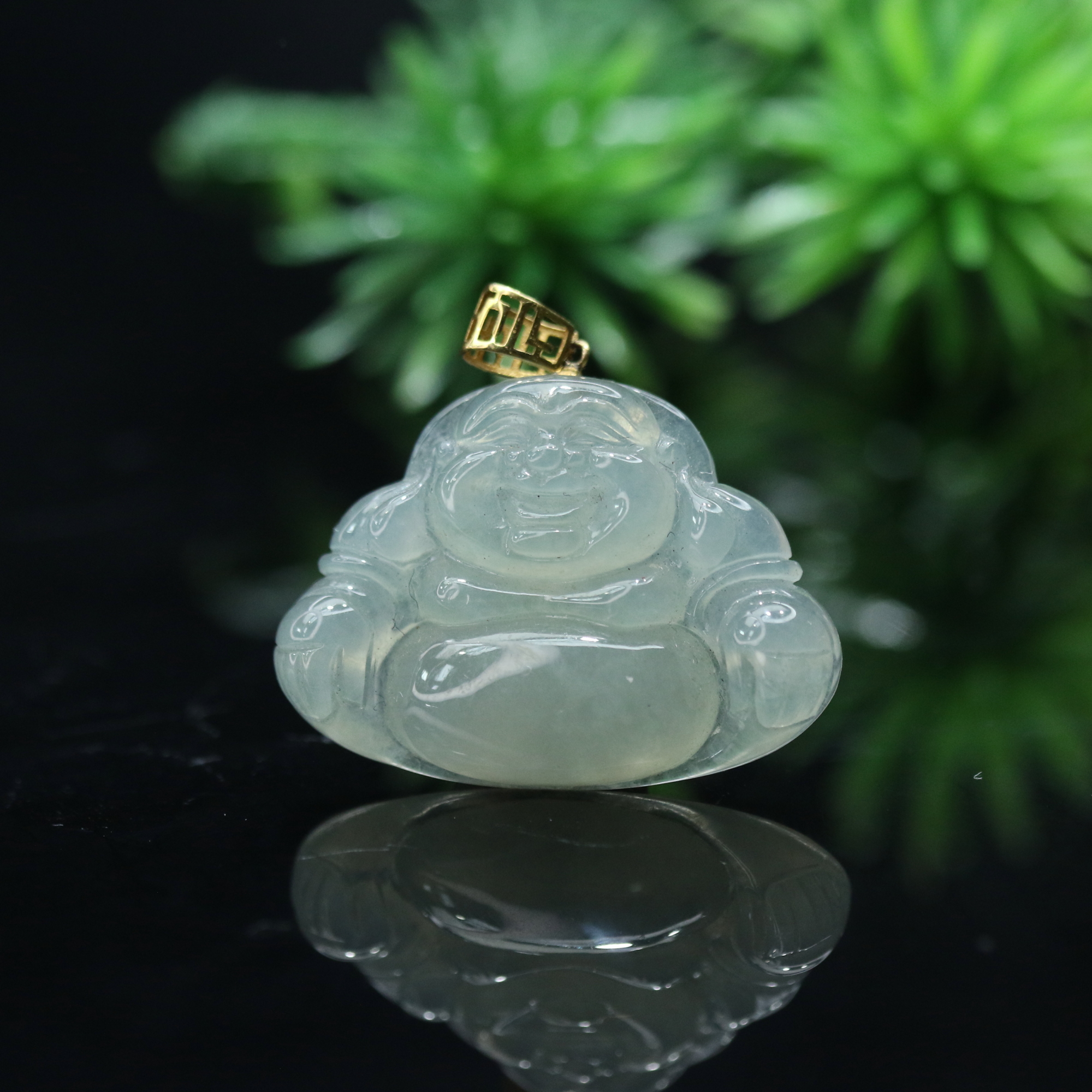 18天然缅甸翡翠A货18k佛公/301169/上海嘉禾拍卖
