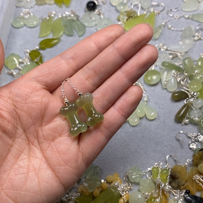 【闪购商品】蛇纹石玉未镶嵌挂件耳饰耳环项链