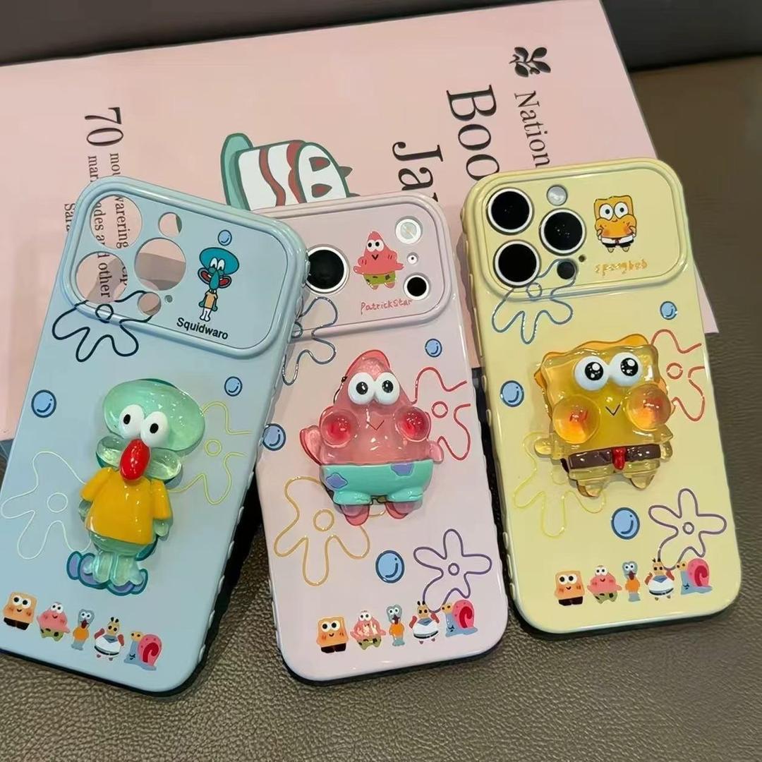 海绵宝宝立体公仔秒变17大视窗手机壳适用于苹果华为oppo小米vivo