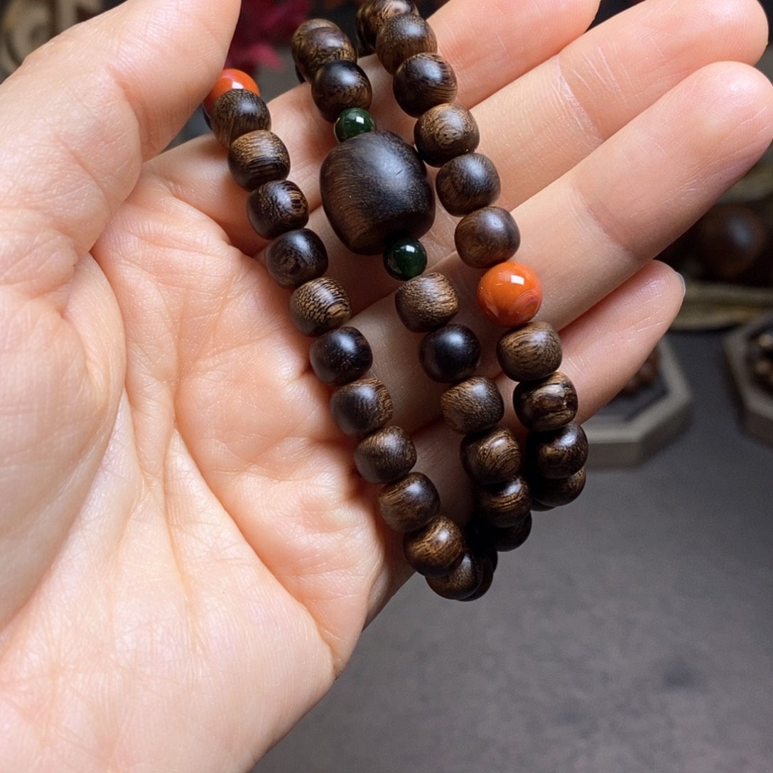 沉香手串越南芽庄紫棋瘤疤0.6×0.8设计