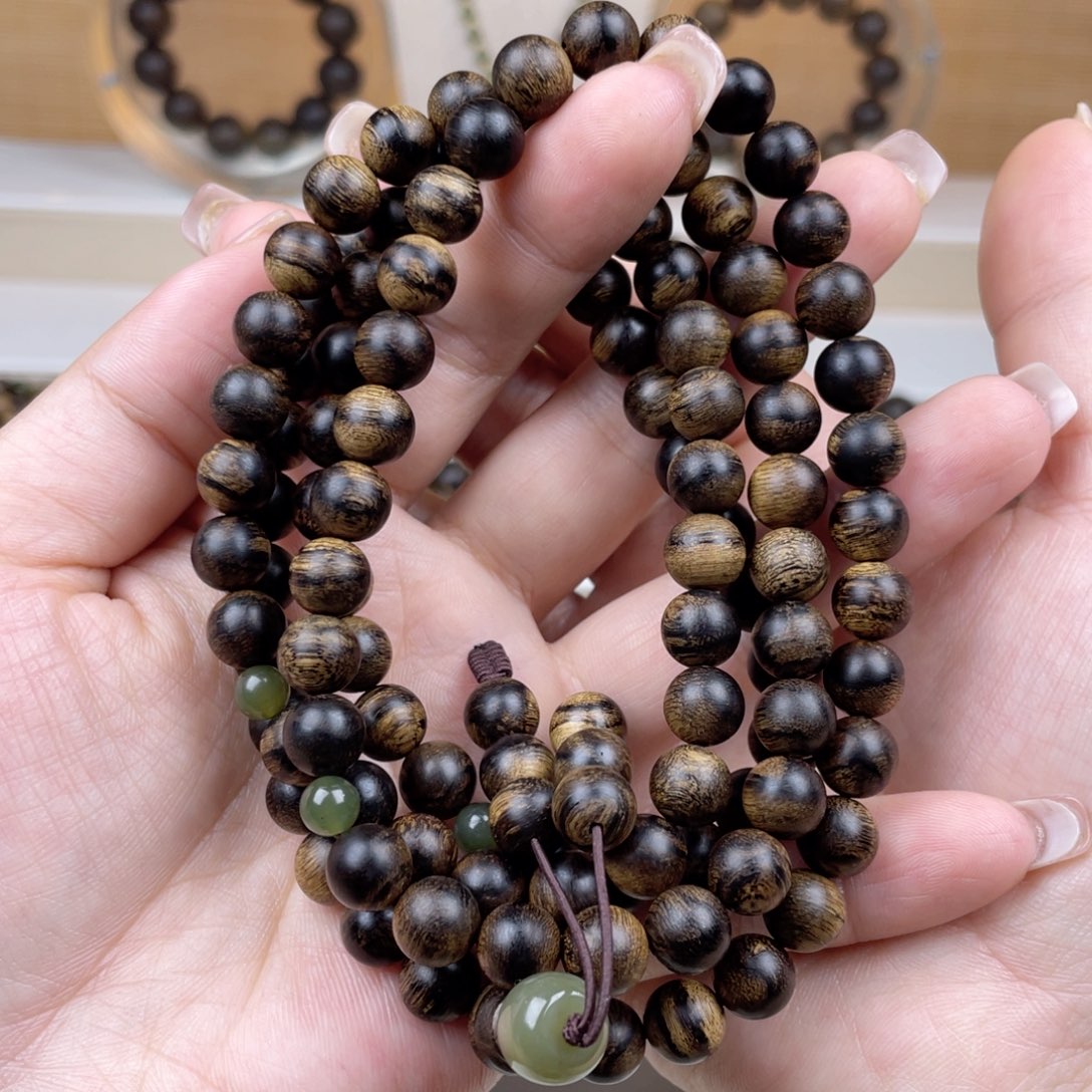 沉香手串夜**人越南芽庄白棋楠虎斑留疤