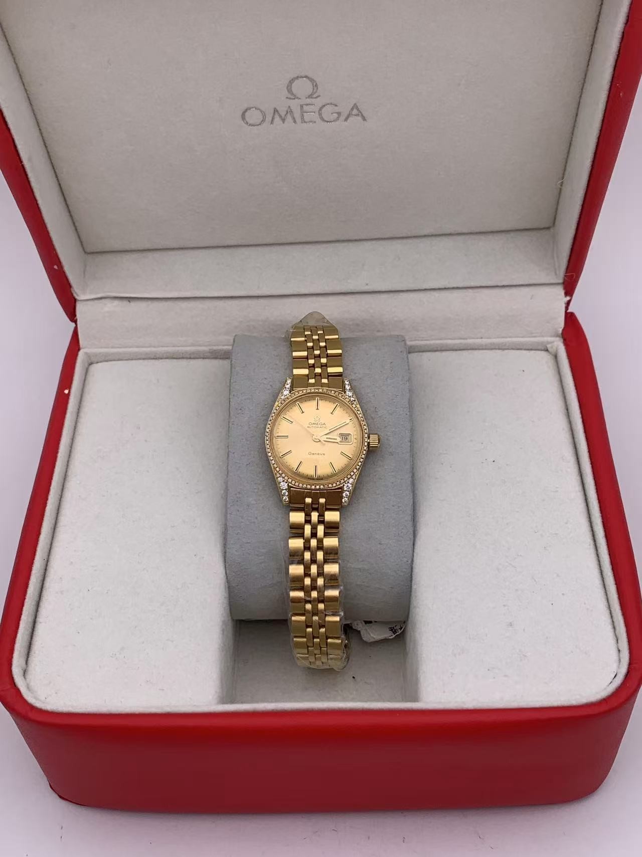 95新 Omega/欧米茄 24mm自动机械JM4178日内瓦后镶钻瑞士名表