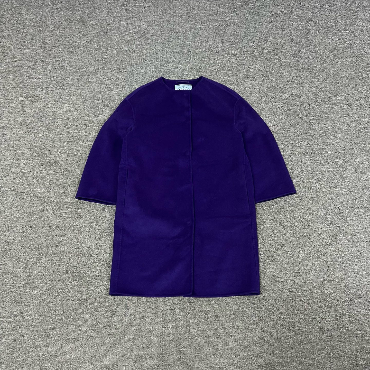 99新 AMIPARIS Prada 蓝紫 羊毛大衣