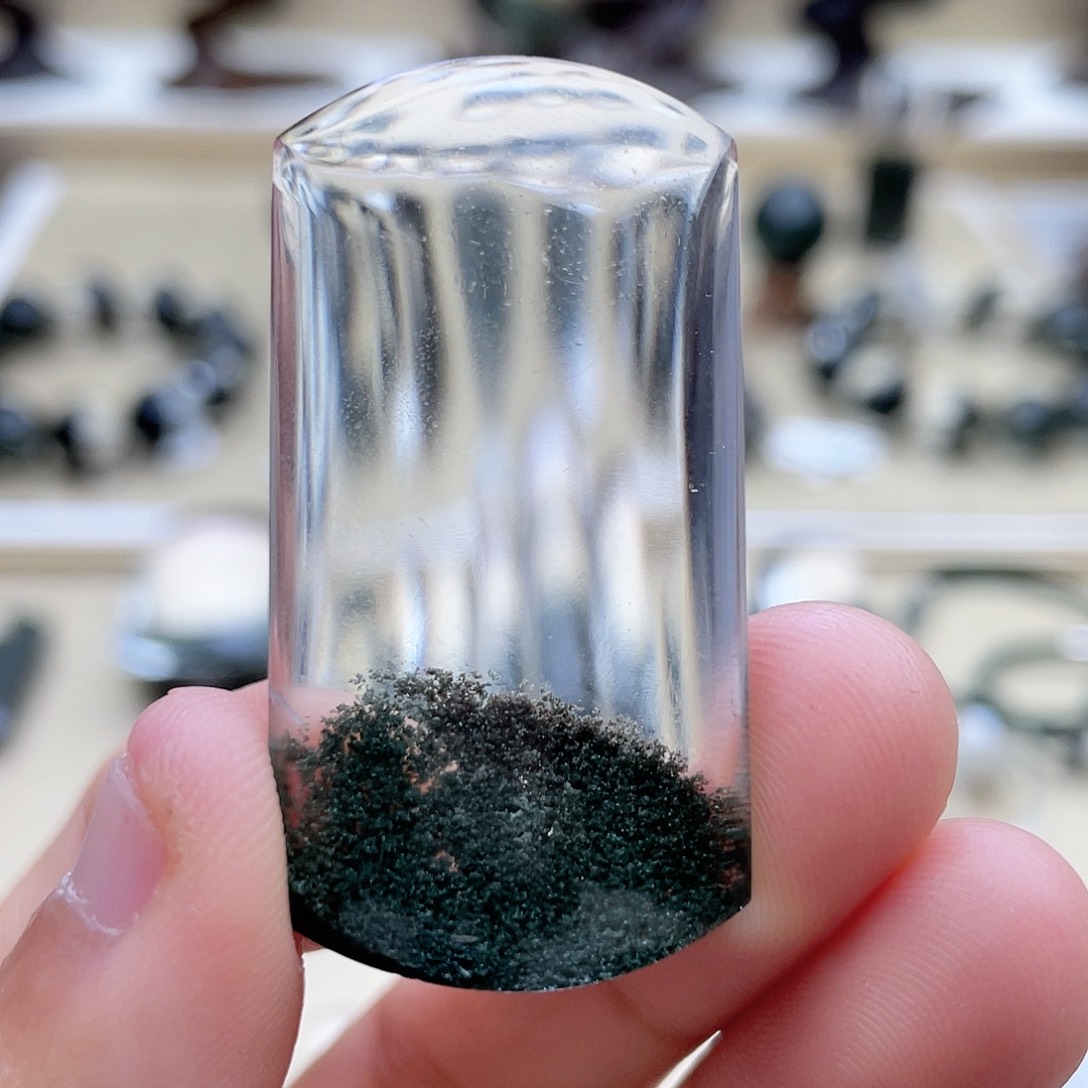 未镶嵌吊坠(不含链)水晶绿幽灵聚宝盆无事牌