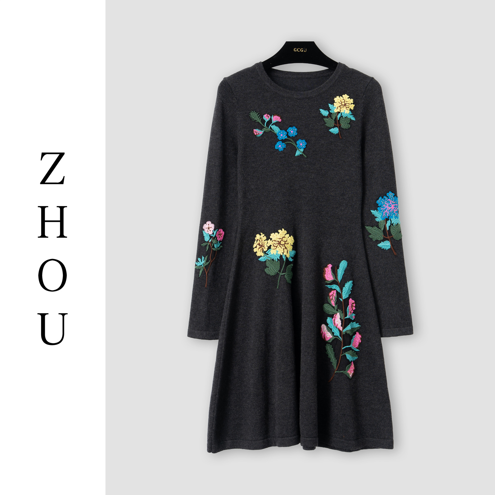 （周哥甄选）灰色连衣裙-32071