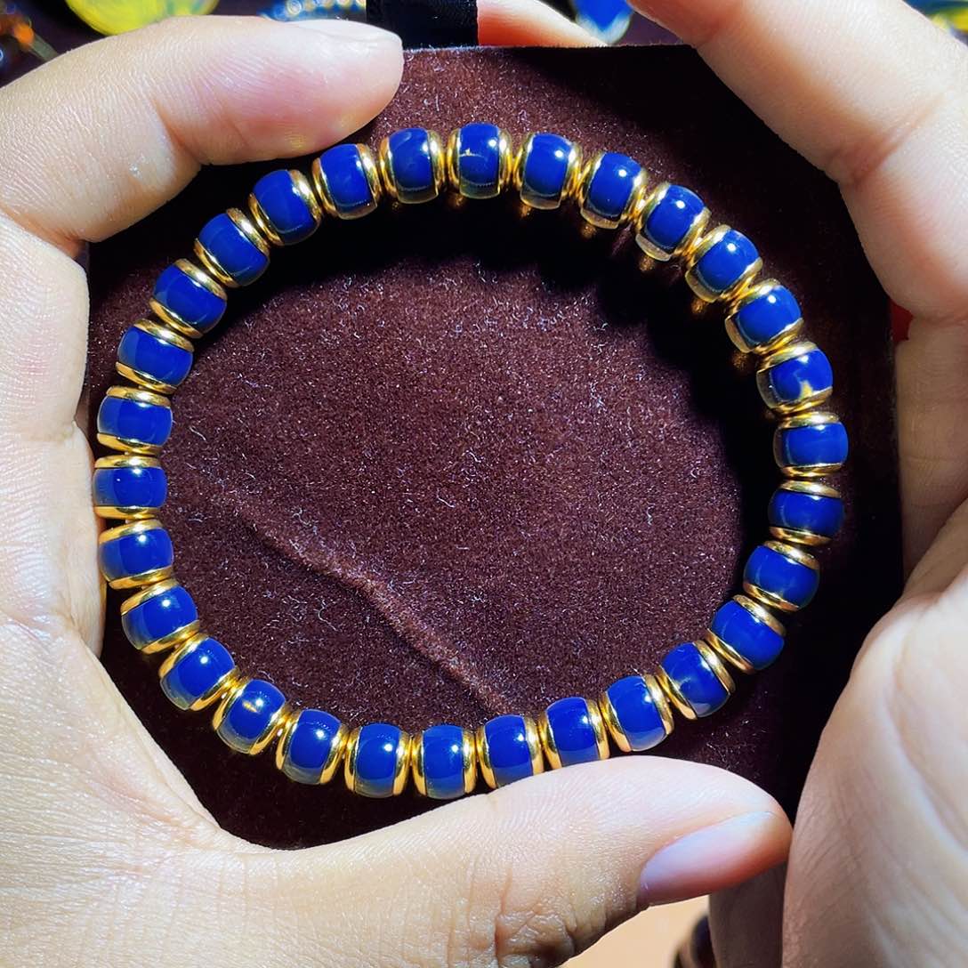 蓝珀裸石未镶嵌鼓珠7