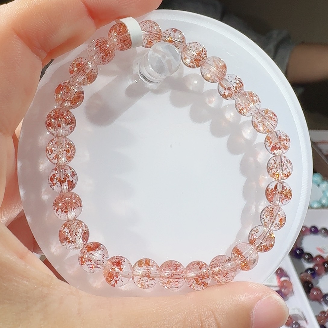 未镶嵌手链水晶6.8mm芬达金草莓手串