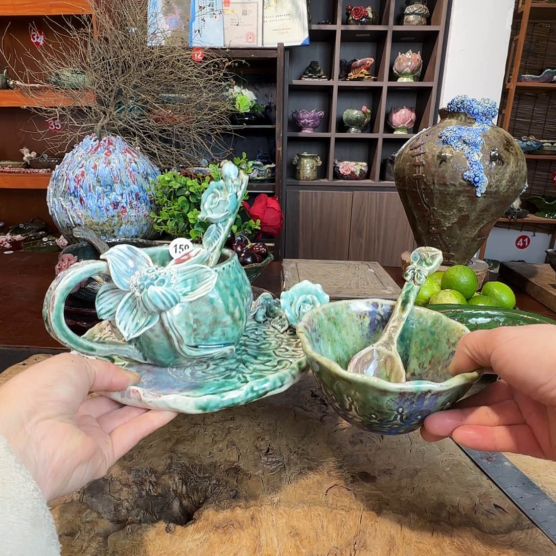 略***呀纯手工咖啡杯，餐具