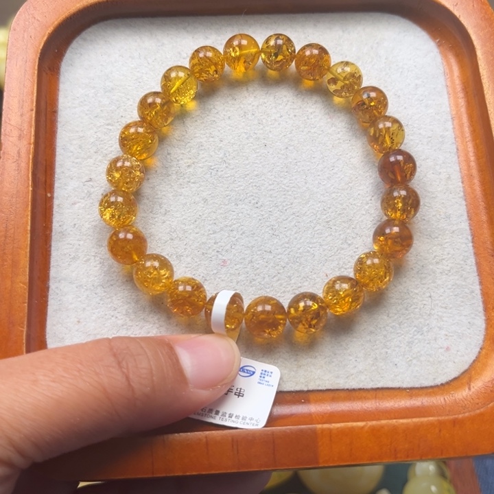琥珀未镶嵌珠宝奇石M93号8.9+黄金甲