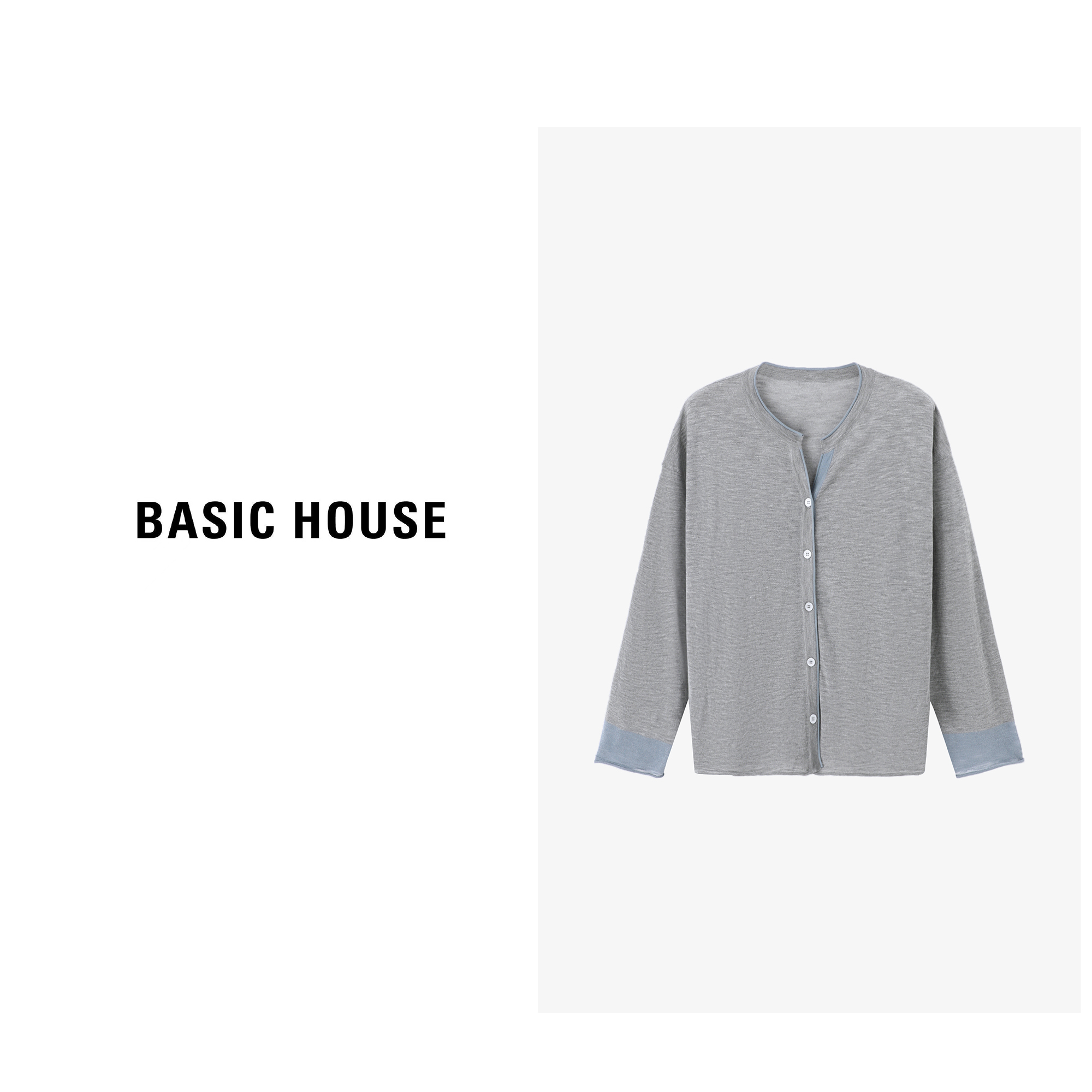 【芋总专享】Basic House/百家好慵懒风休闲开衫女针织衫-B0624E5A1