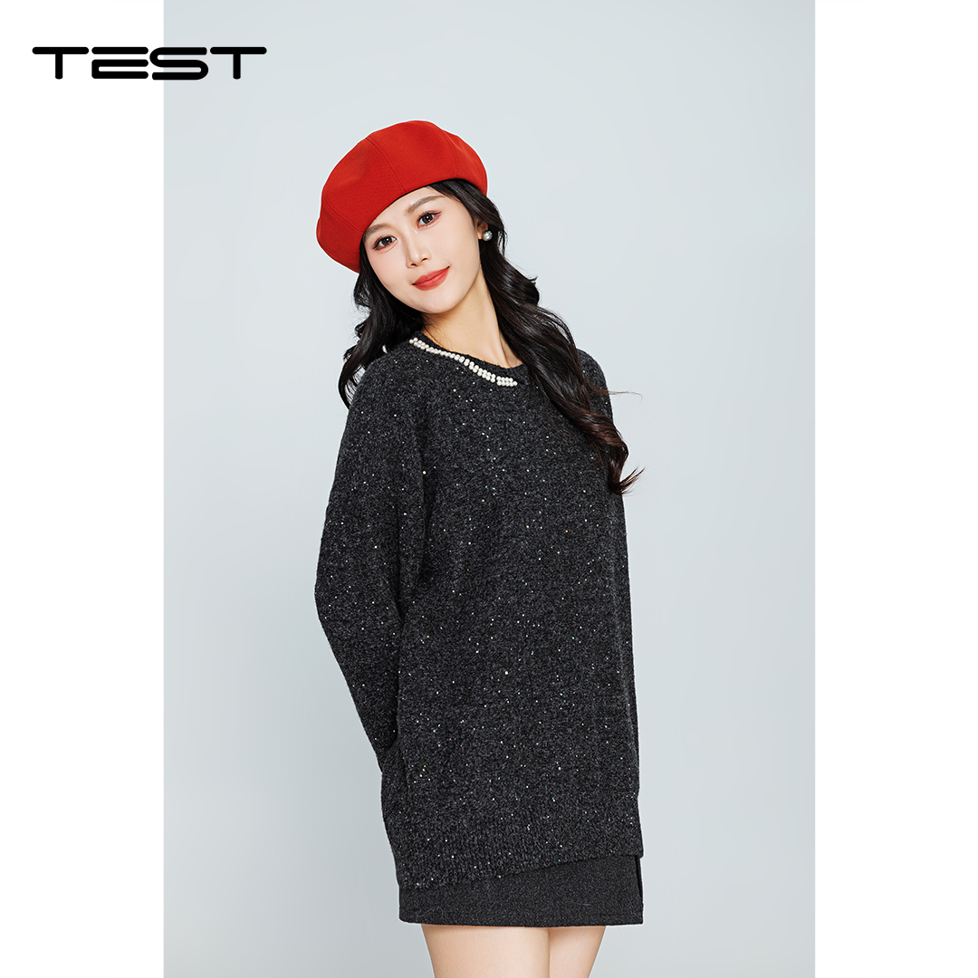 湖南她之蝶25冬 1254142 细针织宽松上衣时尚百搭