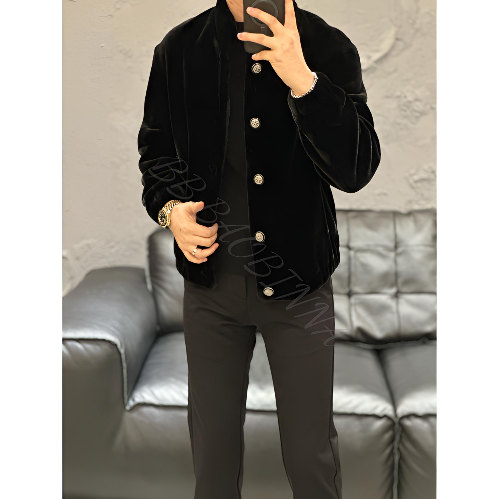 小野· 男装 | "设计师款"轻奢时尚钻石绒休闲外套25101-1