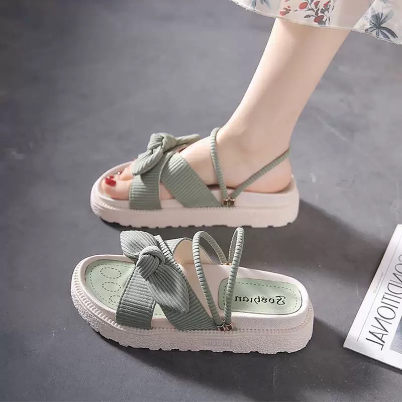 交叉凉鞋一字设计感厚底气质百搭仙女休闲外穿1269