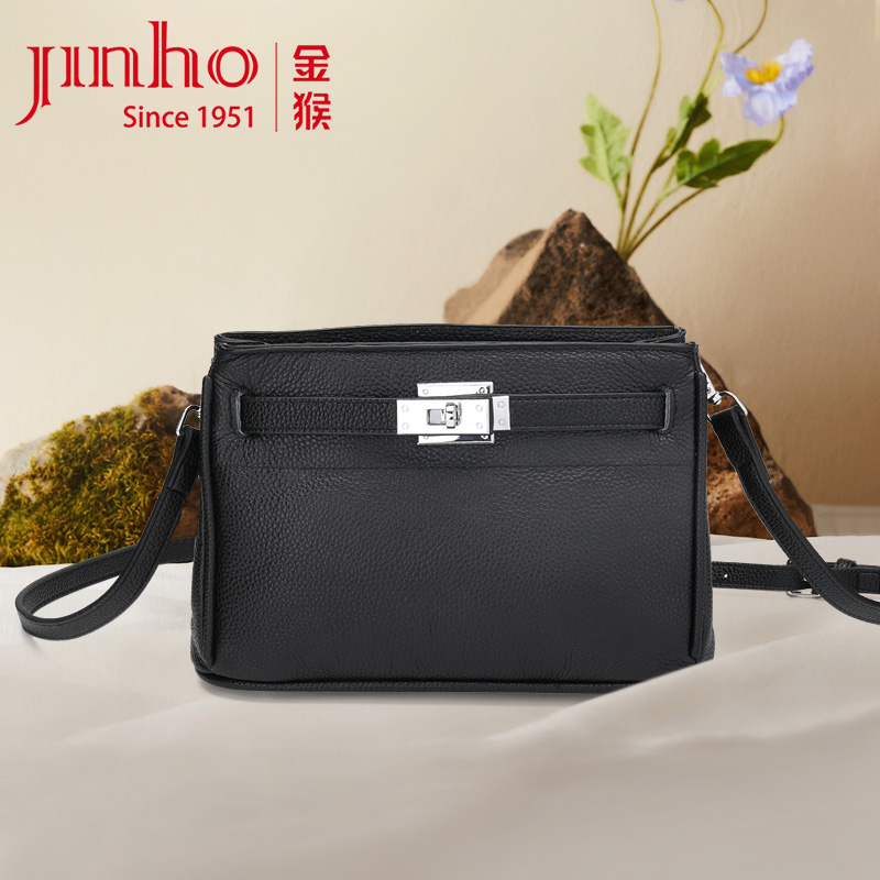 Jinho/金猴金猴真皮女包单肩休闲腋下包百搭气质金属包25A003WXA