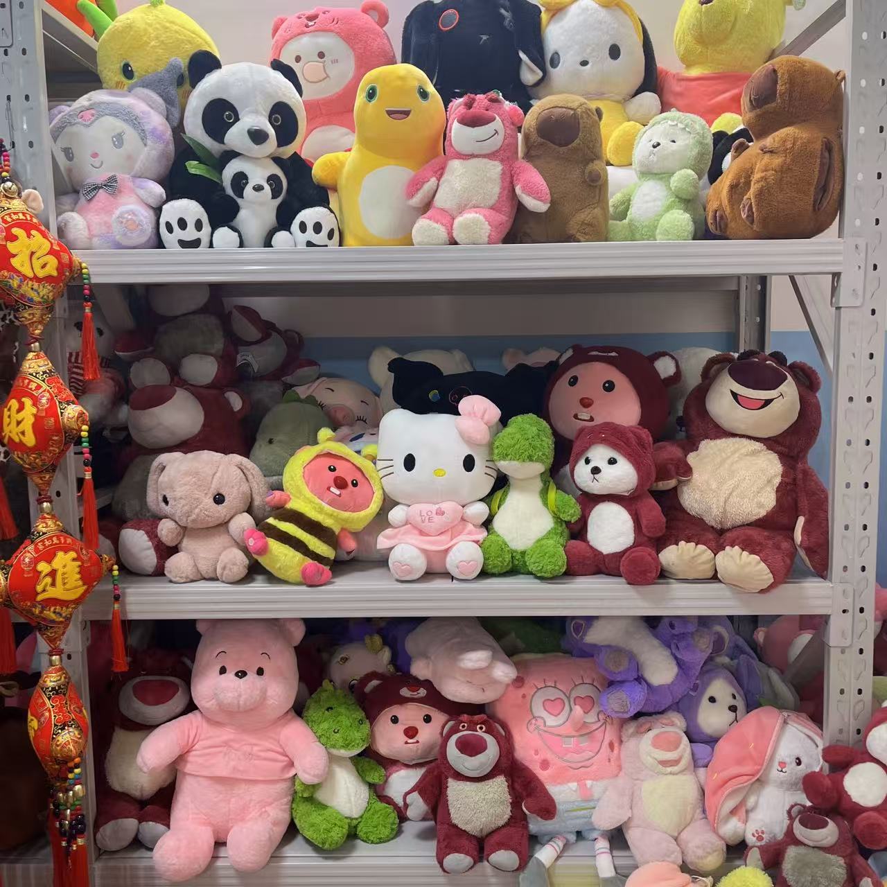 抓机娃娃公仔地摊套圈毛绒玩具婚庆礼品玩偶