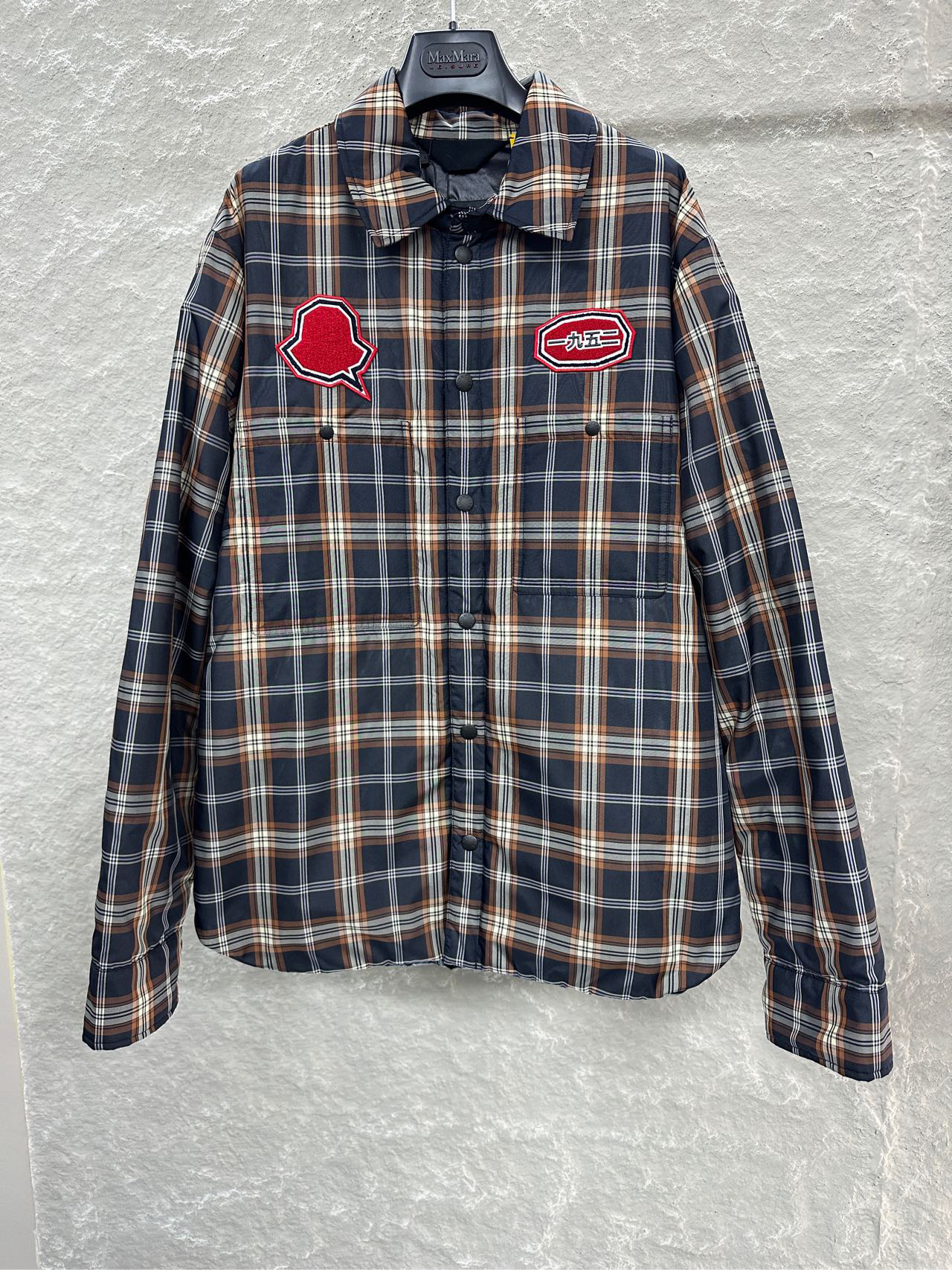 【sm240407】Moncler/盟可睐 格纹印花爱心款羽绒服 2码 未使用