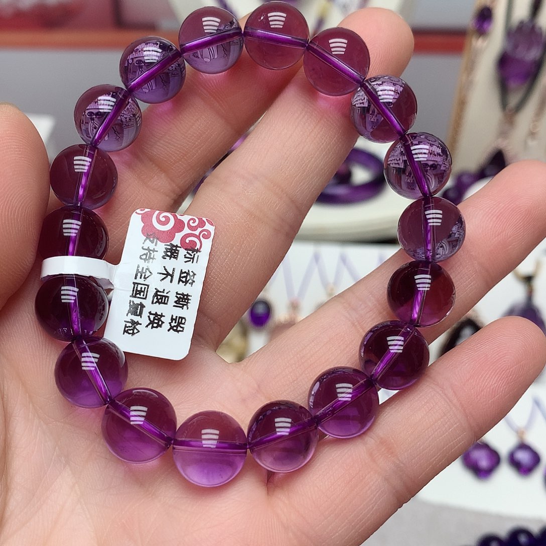 紫晶巴西毕业级手串11m m未镶嵌
