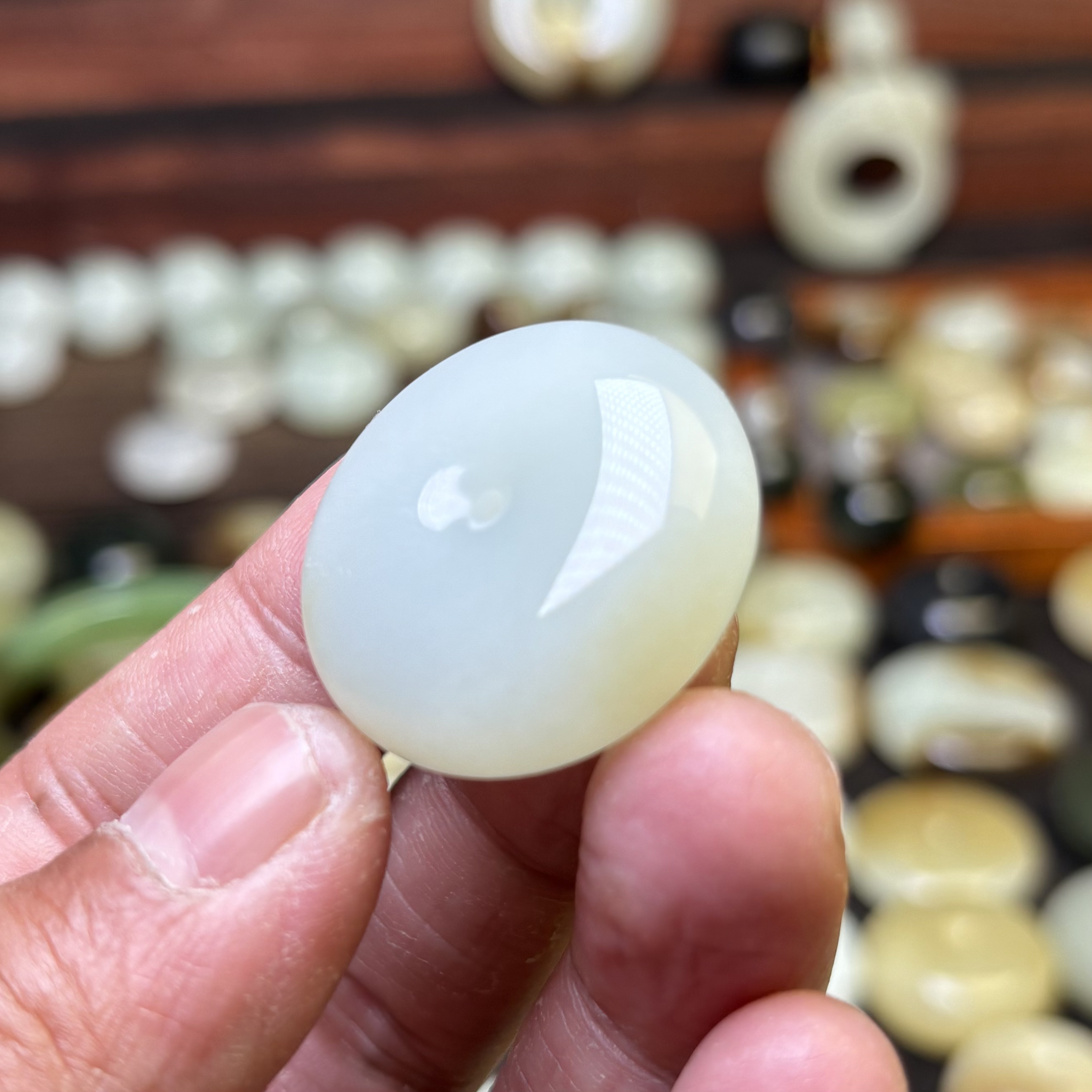 （店家推荐）30✖️12细糯老熟新疆和田玉白玉平安扣吊坠挂件细润老熟